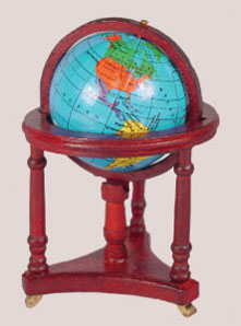 Dollhouse Miniature Globe with Stand